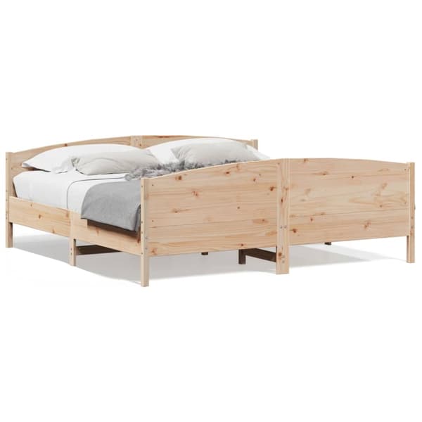 vidaXL sengeramme med sengegavl 180x200 cm massivt fyrretræ -  Senge & sengeramme