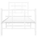 Pikkukuva 6 / 11: vidaXL Metallinen sängynrunko päädyillä valkoinen 75x190 cm -  Sängyt & sängynrungot
