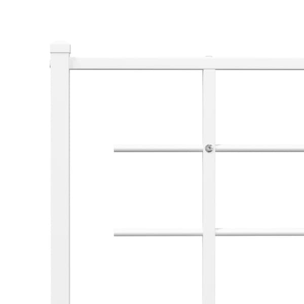 vidaXL Metallinen sängynrunko päädyillä valkoinen 75x190 cm -  Sängyt & sängynrungot