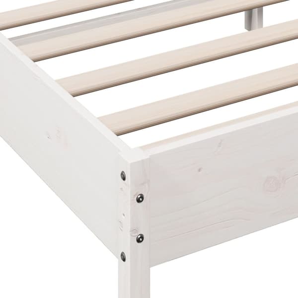 vidaXL sengeramme med sengegavl 120x190 cm massivt fyrretræ hvid - Senge & sengeramme