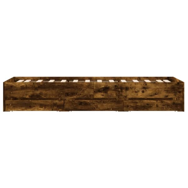 vidaXL Sängram med lådor rökfärgad ek 90x200 cm konstruerad trä -  Sängar & sängramar