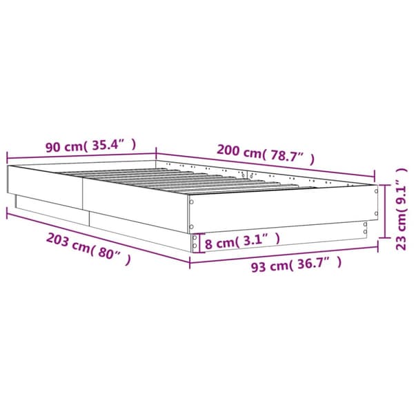 vidaXL Sängynrunko valkoinen 90x200 cm täysi puu - Sängyt & sängynrungot
