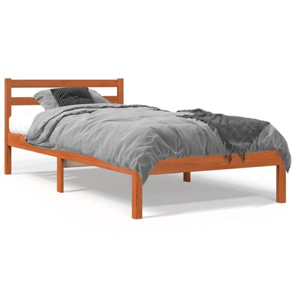 vidaXL Sängynrunko vahanruskea 75x190 cm täysi mänty -  Sängyt & sängynrungot
