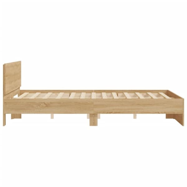 vidaXL sengeramme med sengegavl 150x200 cm sonoma-eg - Senge & sengeramme