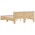 Miniatyrbillede 8 af 11: vidaXL sengeramme med sengegavl 150x200 cm sonoma-eg -  Senge & sengeramme