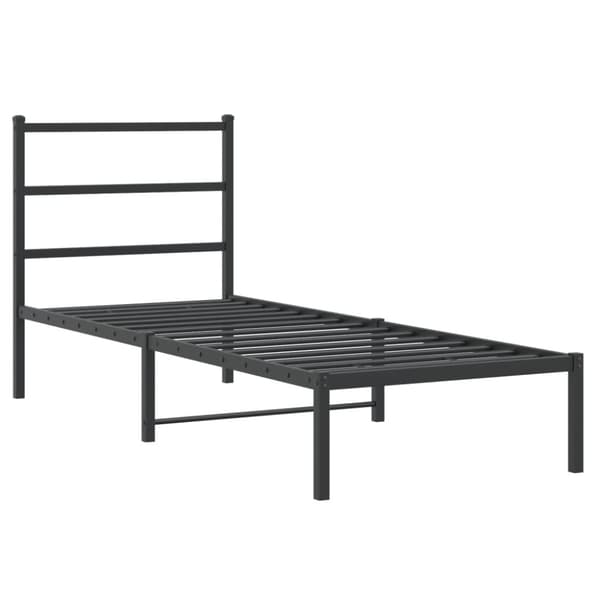 vidaXL Sängram med huvudgavel metall svart 80x200 cm - Sängar & sängramar
