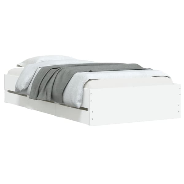 vidaXL sengeramme med skuffer 100x200 cm konstrueret træ hvid - Senge & sengeramme