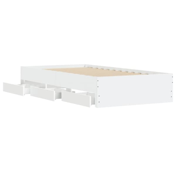 vidaXL sengeramme med skuffer 100x200 cm konstrueret træ hvid - Senge & sengeramme