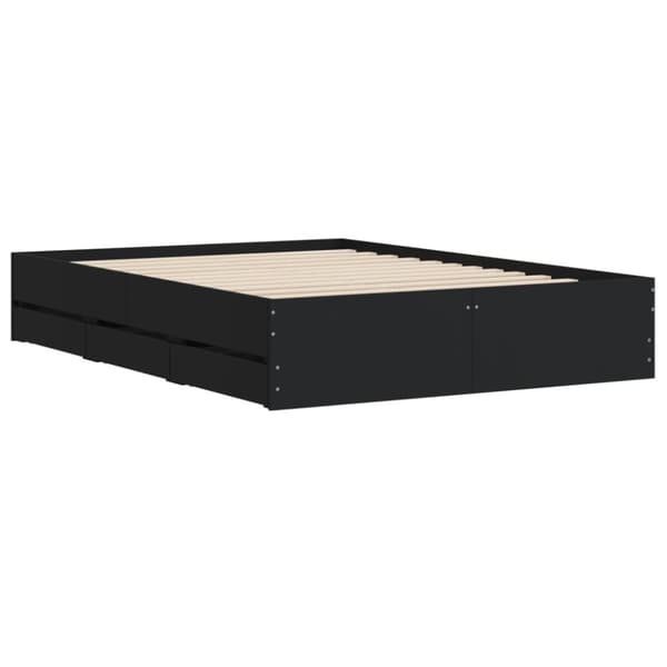 vidaXL sengeramme med skuffer 120x190 cm konstrueret træ sort - Senge & sengeramme