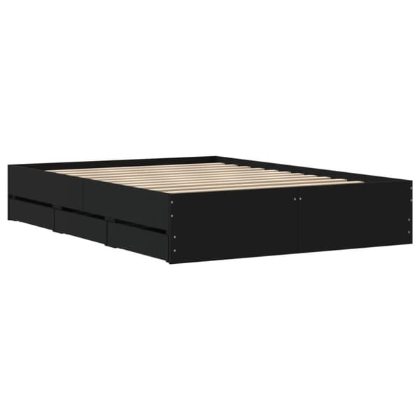 vidaXL sengeramme med skuffer 120x190 cm konstrueret træ sort - Senge & sengeramme