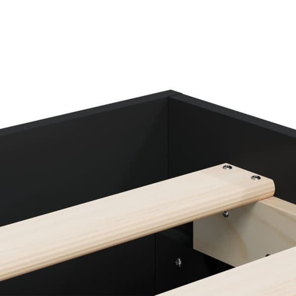 vidaXL sengeramme med skuffer 120x190 cm konstrueret træ sort - Senge & sengeramme