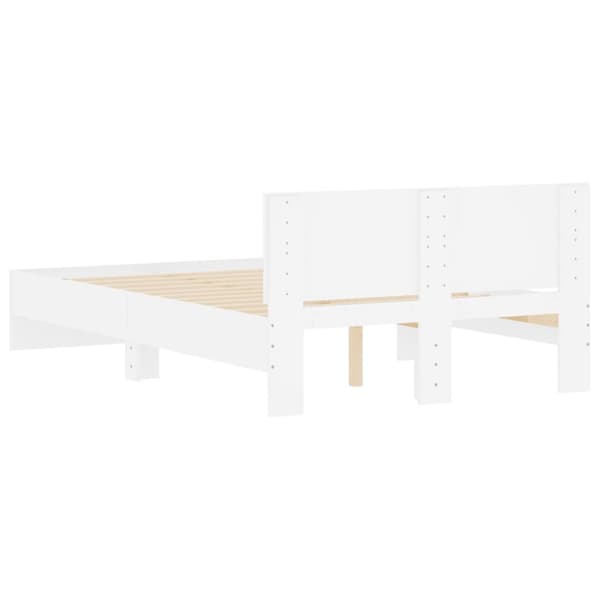 vidaXL sengeramme med sengegavl 120x200 cm hvid - Senge & sengeramme