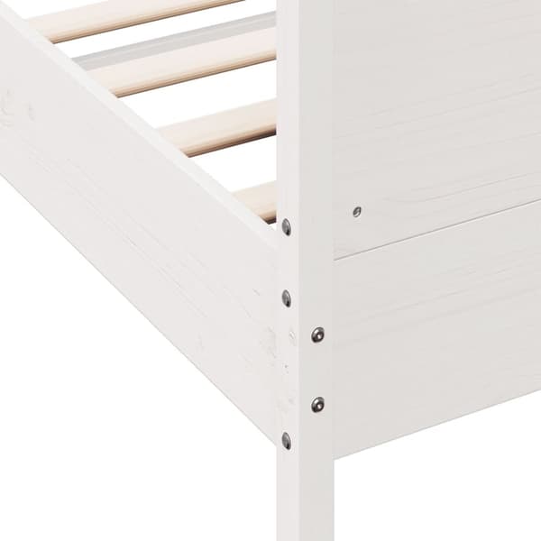 vidaXL sengeramme med sengegavl 100x200 cm massivt fyrretræ hvid -  Senge & sengeramme
