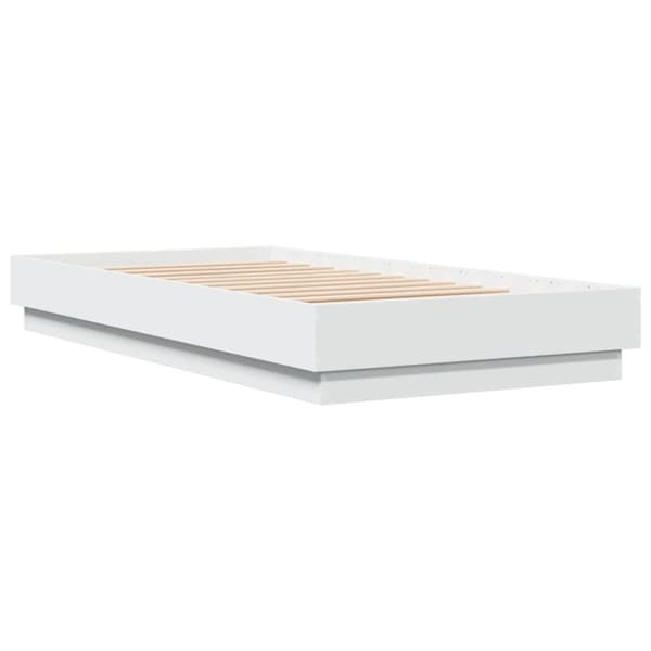 vidaXL Sängynrunko LED-valoilla valkoinen 75x190 cm - Sängyt & sängynrungot