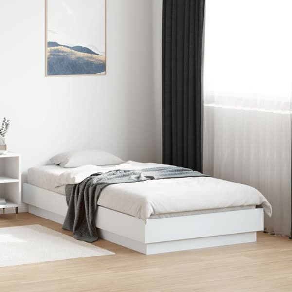 vidaXL Sängynrunko LED-valoilla valkoinen 75x190 cm -  Sängyt & sängynrungot
