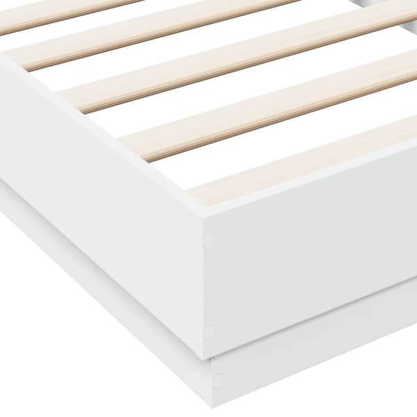 vidaXL Sängynrunko LED-valoilla valkoinen 75x190 cm - Sängyt & sängynrungot