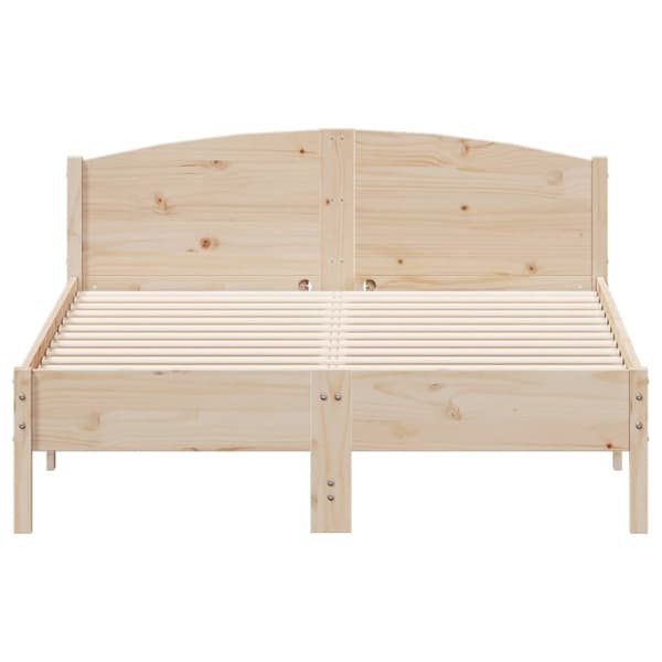 vidaXL sengeramme med sengegavl 120x190 cm massivt fyrretræ - Senge & sengeramme
