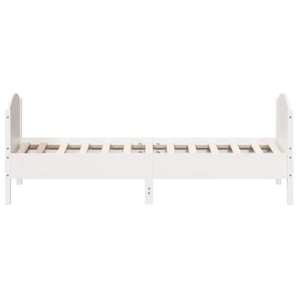 vidaXL sengeramme med sengegavl 75x190 cm massivt fyrretræ hvid -  Senge & sengeramme