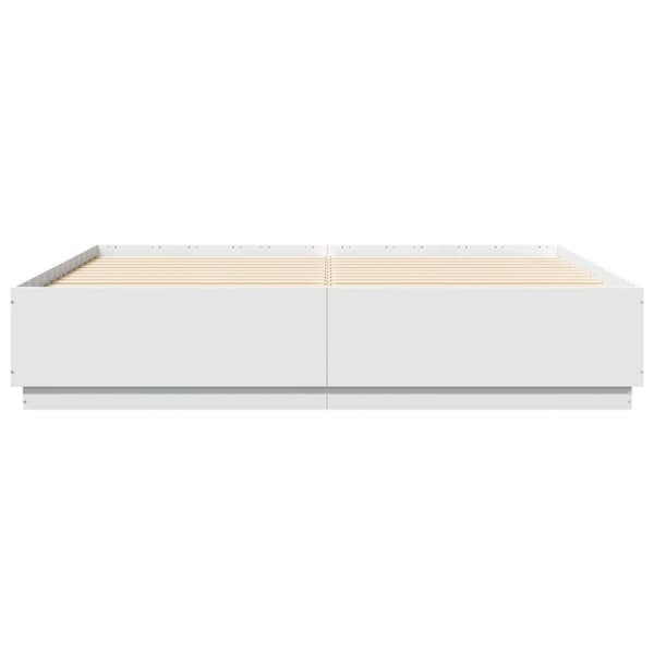 vidaXL sengeramme med LED-lys 180x200 cm konstrueret træ hvid - Senge & sengeramme