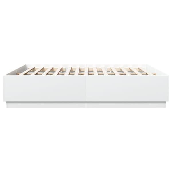 vidaXL sengeramme med LED-lys 180x200 cm konstrueret træ hvid - Senge & sengeramme