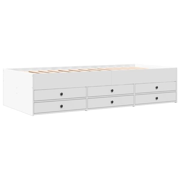 vidaXL daybed med skuffer 100x200 cm konstrueret træ hvid - Senge & sengeramme
