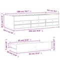 Miniatyrbillede 11 af 11: vidaXL daybed med skuffer 100x200 cm konstrueret træ hvid -  Senge & sengeramme