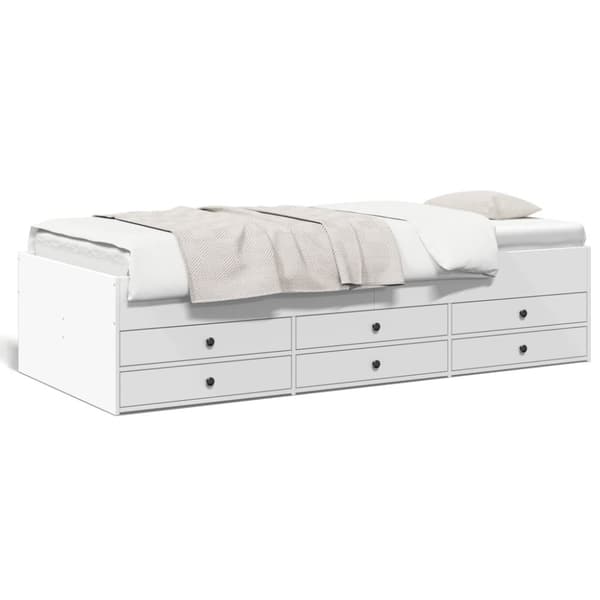 vidaXL daybed med skuffer 100x200 cm konstrueret træ hvid - Senge & sengeramme