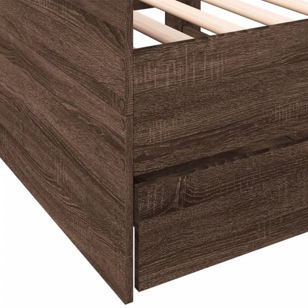 vidaXL daybed med skuffer 90x190 cm konstrueret træ brunt eg - Senge & sengeramme