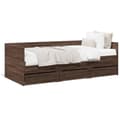 Miniatyrbillede 1 af 11: vidaXL daybed med skuffer 90x190 cm konstrueret træ brunt eg -  Senge & sengeramme