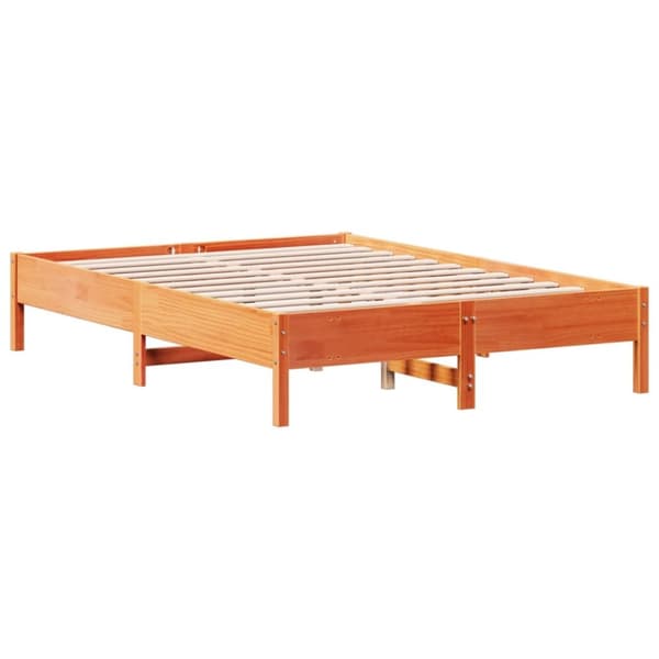 vidaXL sengeramme 140x200 cm massivt fyrretræ gyldenbrun -  Senge & sengeramme