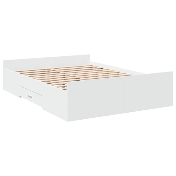 vidaXL sengeramme med skuffer 120x200 cm konstrueret træ hvid -  Senge & sengeramme