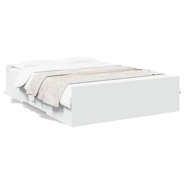 vidaXL sengeramme med skuffer 120x200 cm konstrueret træ hvid -  Senge & sengeramme