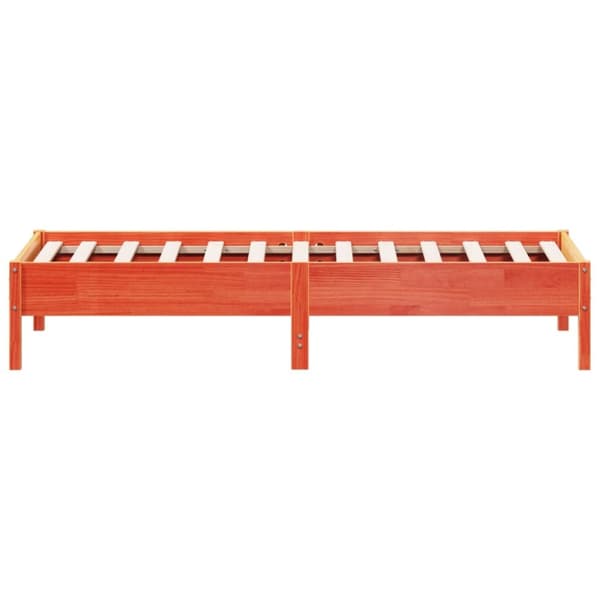 vidaXL Sängram vaxad brun 90x190 cm massiv furu - Sängar & sängramar