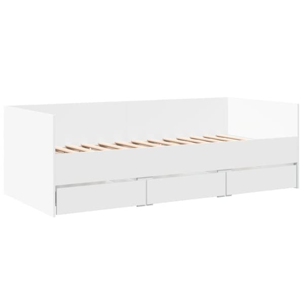 vidaXL Sängram med lådor vit 90x190 cm konstruerat trä - Sängar & sängramar
