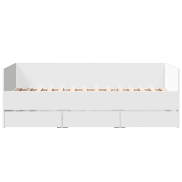 vidaXL Sängram med lådor vit 90x190 cm konstruerat trä - Sängar & sängramar