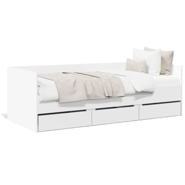vidaXL Sängram med lådor vit 90x190 cm konstruerat trä - Sängar & sängramar