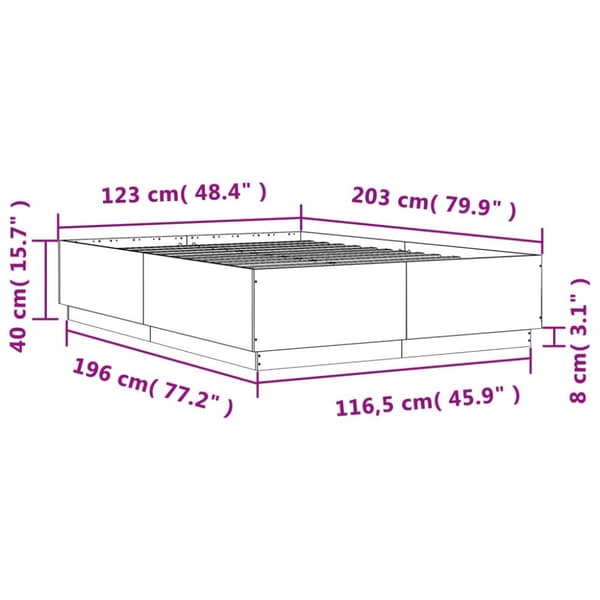 vidaXL sengestel 120x200 cm konstrueret træ sonoma-eg - Senge & sengeramme