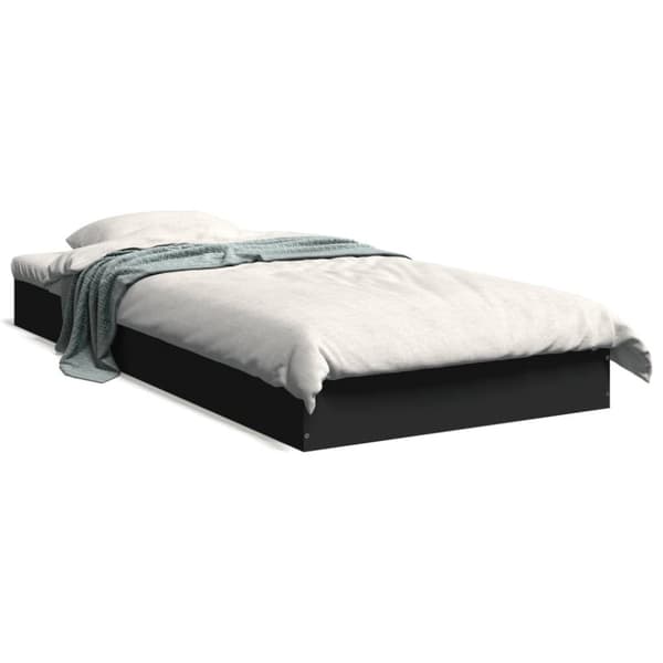 vidaXL Sängynrunko musta 90x200 cm täysi puu - Sängyt & sängynrungot