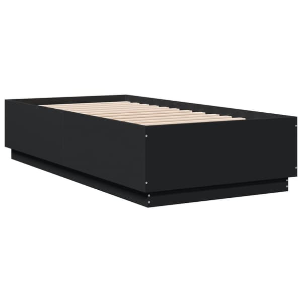 vidaXL sengeramme med LED-lys 90x190 cm konstrueret træ sort -  Senge & sengeramme