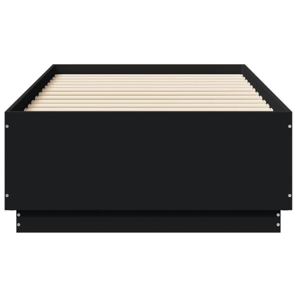 vidaXL sengeramme med LED-lys 90x190 cm konstrueret træ sort -  Senge & sengeramme