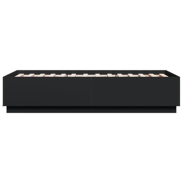 vidaXL sengeramme med LED-lys 90x190 cm konstrueret træ sort -  Senge & sengeramme