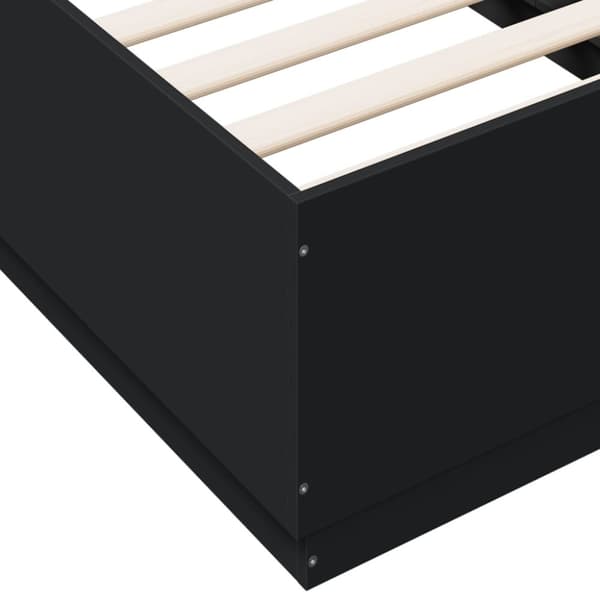 vidaXL sengeramme med LED-lys 90x190 cm konstrueret træ sort -  Senge & sengeramme