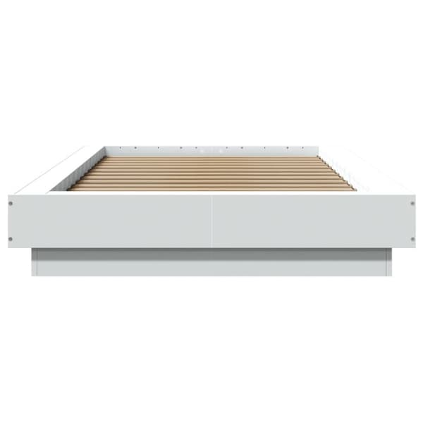 vidaXL sengeramme med LED-lys 90x190 cm konstrueret træ hvid - Senge & sengeramme