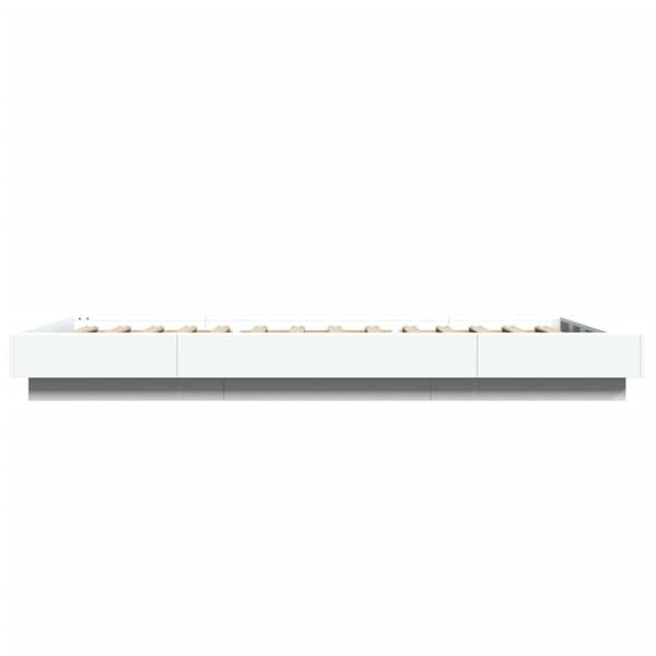 vidaXL sengeramme med LED-lys 90x190 cm konstrueret træ hvid - Senge & sengeramme