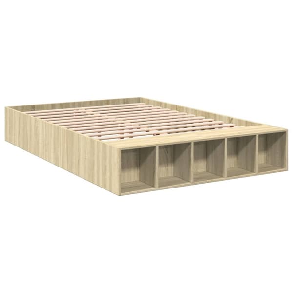 vidaXL sengestel 140x190 cm konstrueret træ sonoma-eg