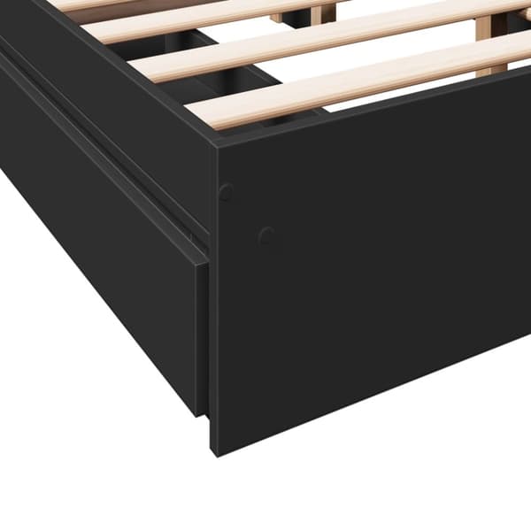 vidaXL Sengeramme med skuffer svart 140x190 cm konstruert tre