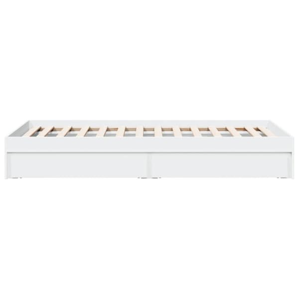 vidaXL Sängram med lådor vit 90x200 cm konstruerad trä
