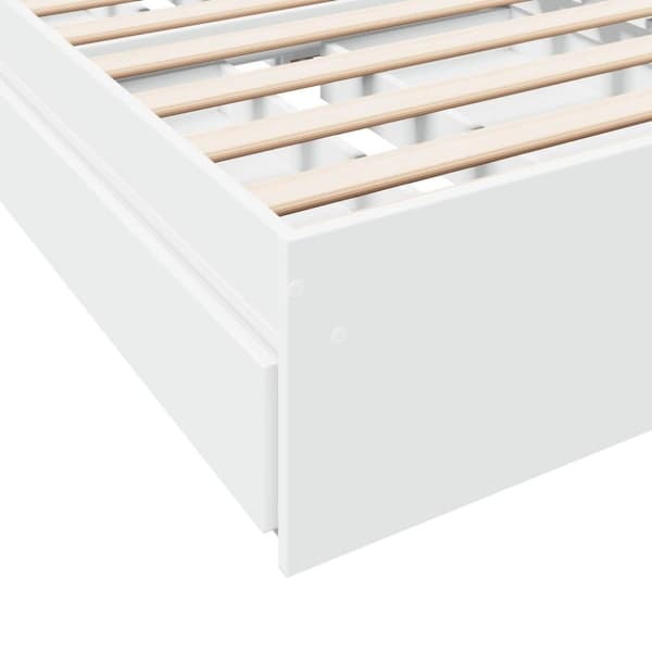 vidaXL Sängram med lådor vit 90x200 cm konstruerad trä