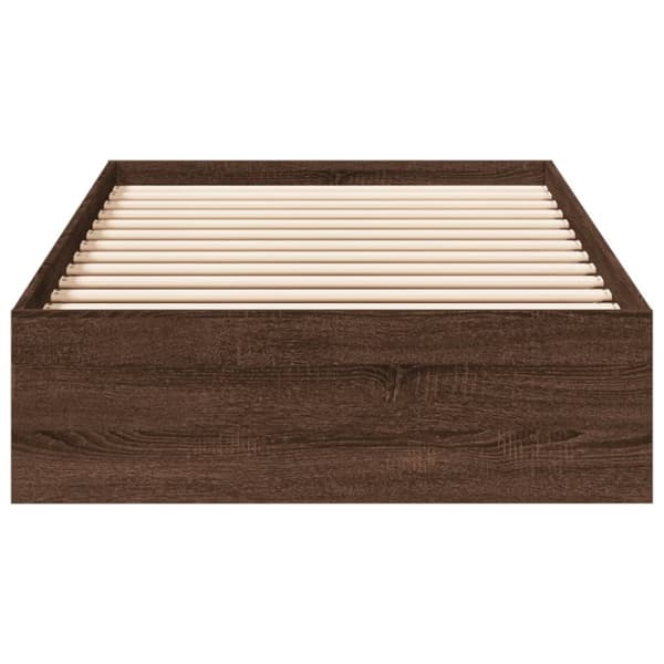 vidaXL Sängynrunko laatikoilla ruskea tammi 90x200 cm tekninen puu