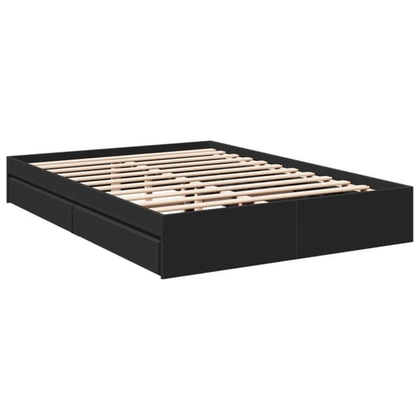 vidaXL Sengeramme med skuffer svart 160x200 cm konstruert tre